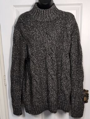Banana Republic Women's Chunky Cable-Knit Mock-Neck Sweater Large NEW